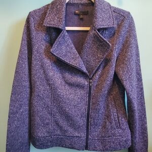 Banana Republic Navy Knit Moto Zip Jacket